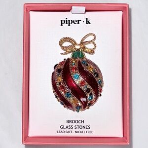 NWT Piper K Sparkly Ornament Brooch